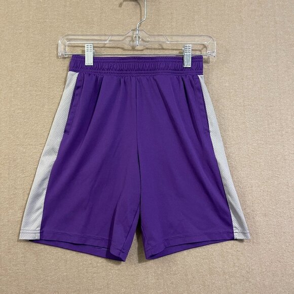 Athletic Works Shorts Boy's Large (10-12) Purple & Gray Elastic & Drawstring - Picture 1 of 12